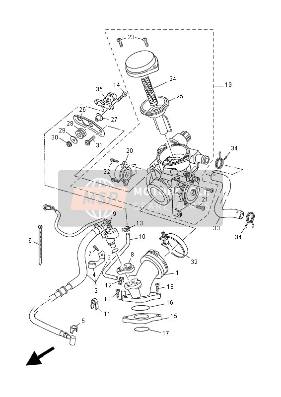 Yamaha YP250R (MBL2) 2015 Intake for a 2015 Yamaha YP250R (MBL2)